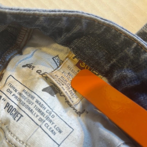 7FAM ‘A’ pocket Blue Flared Jeans w glittery back pockets zipper front size 30 - Picture 6 of 14